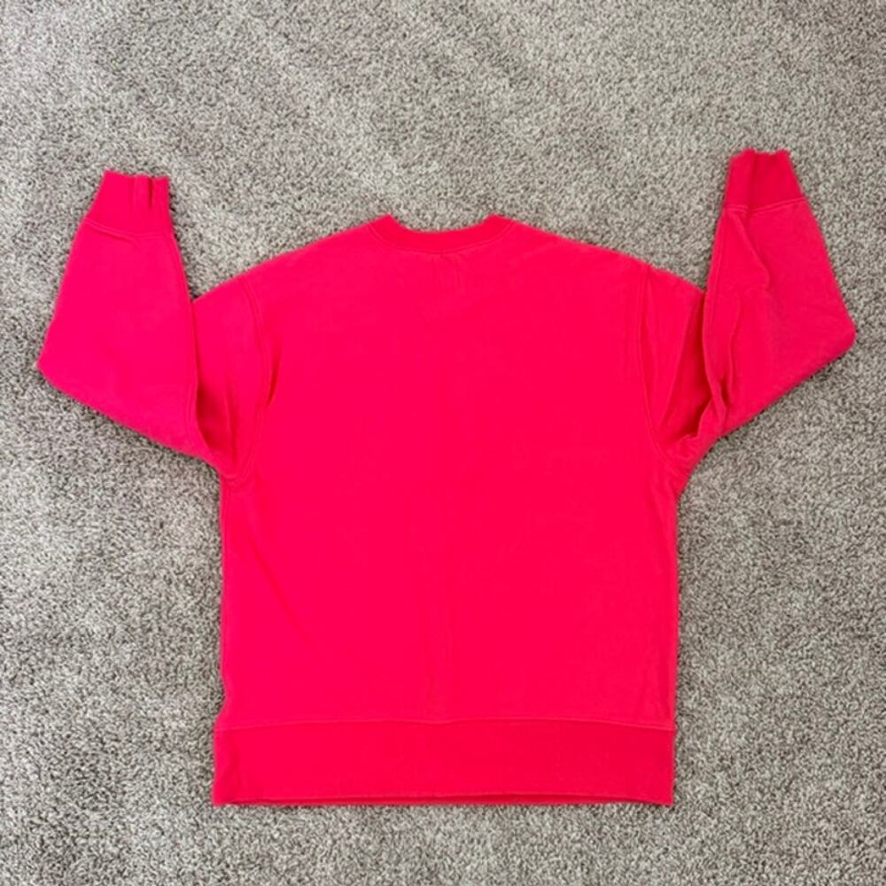 GAP Crew Neck Fleece Sweatshirt V-Notch Neck Detail Muted Watermelon Red Large - Picture 2 of 8